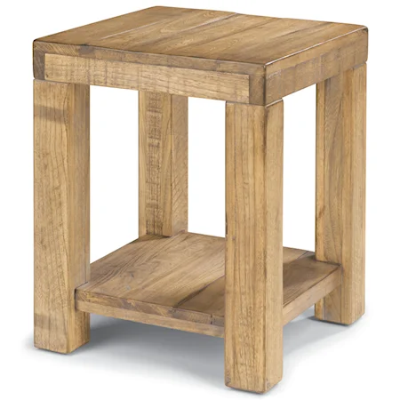 Chair Side Table with Block Legs